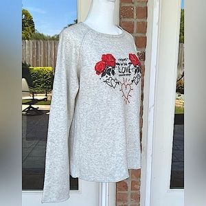 Sundance’s Idol Mind Embellished Love Quote Sweater, M